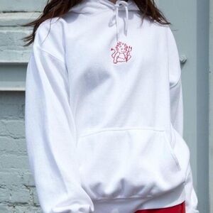 Brandy Melville Devil White Oversized Hoodie